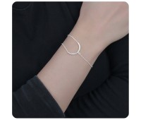 C-shaped Pipe Silver Bracelets BRS-719 